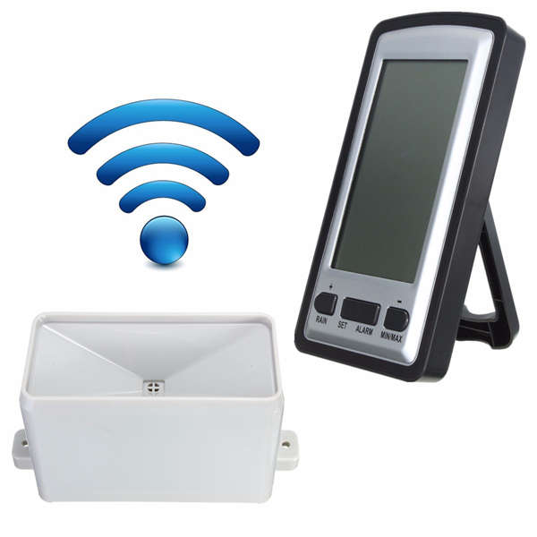 Wireless Thermometer Weather Station with Rain Gauge for Indoor Outdoor Temp