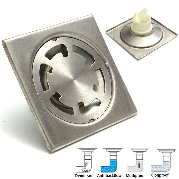Bathroom Square Stainless Steel Floor Drain Water Strainer Fliter