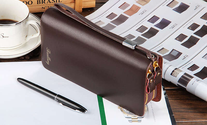 Multifunctional PU Leather Zipper Safety Rope Card Bag Clutch Long Purse Wallet Handbag Phone Bag