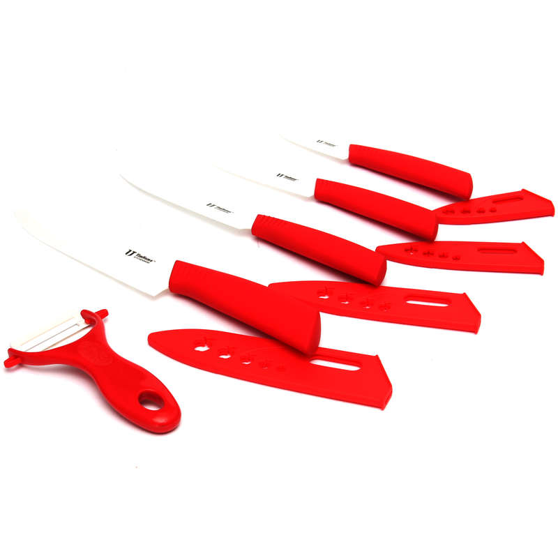 5PCS Zirconia Ceramic Knife Kitchen Fruit Knife Peeler Cover Kitchen Knife Set