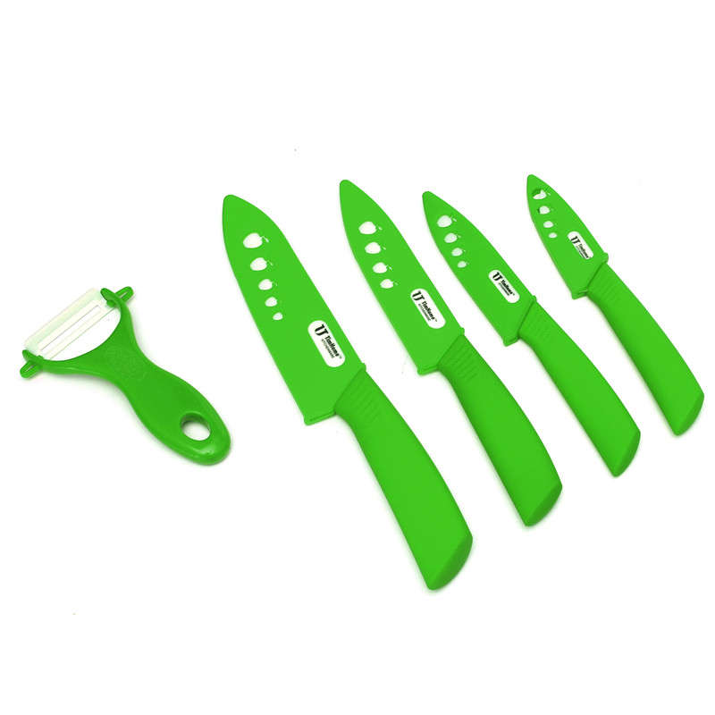 5PCS Zirconia Ceramic Knife Kitchen Fruit Knife Peeler Cover Kitchen Knife Set
