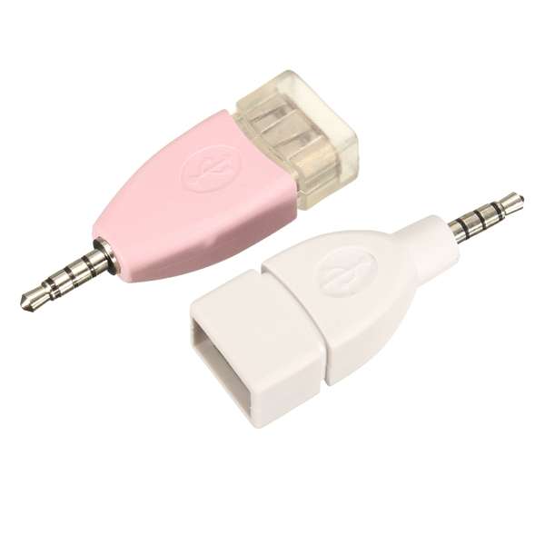 Car Male AUX Audio Plug Jack to USB 2.0 Female Converter Adapter 3.5mm