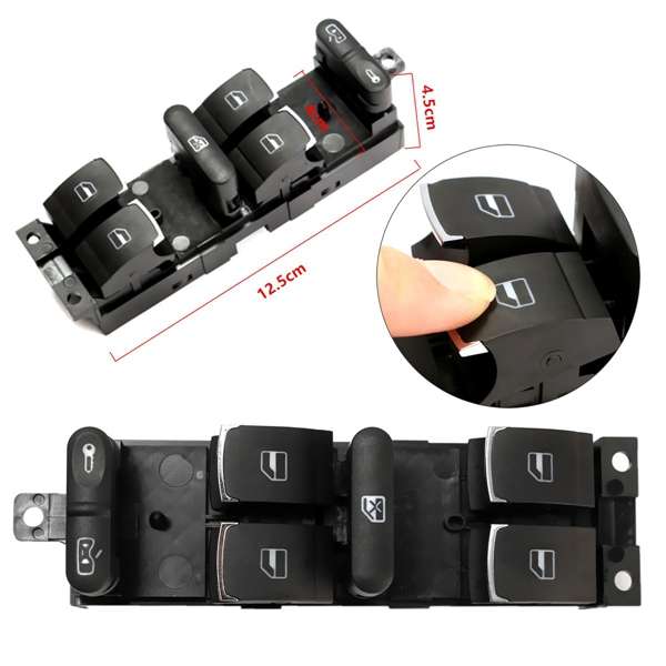 Car Master Power Window Switch Chrome for VW Bora Jetta Golf GTI MK4 Passat