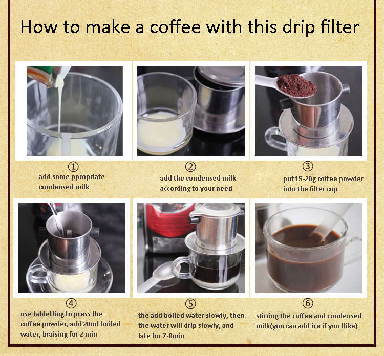 Vietnamese-style Stainless Steel Coffee Drip Pot Filter Coffee Maker Infuser Coffee Drip Pot
