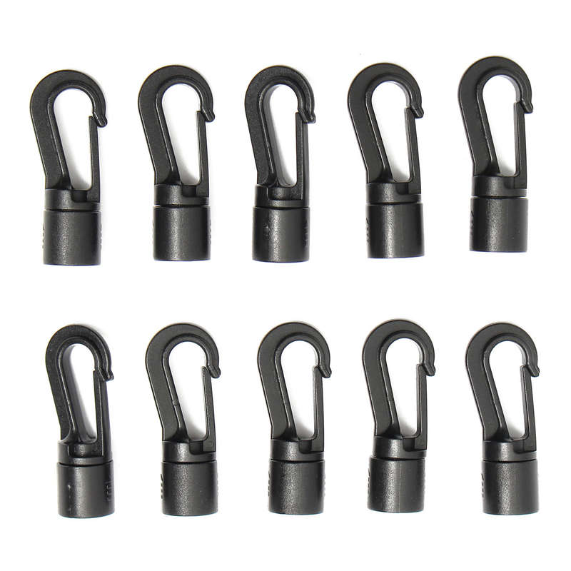 10pcs Shock Cord End Hooks for 8mm Bungee Cord Elastic Cord Black Packing
