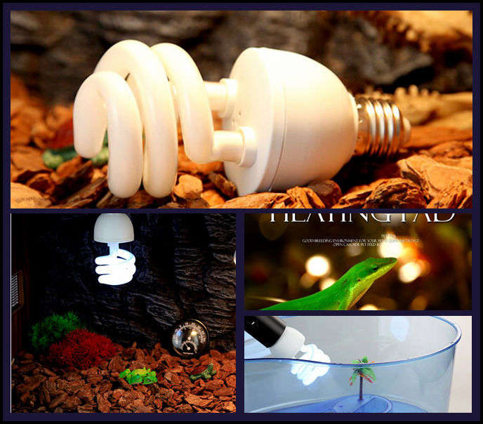220V UVB Reptile Lamp Calcium White Ceramic Emitter Fluorescent Light Heated Breeding Vivarium Lamp 