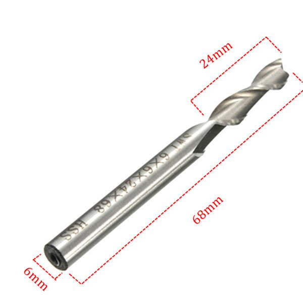 6mm 2 Flute HSS End Mill Cutter 