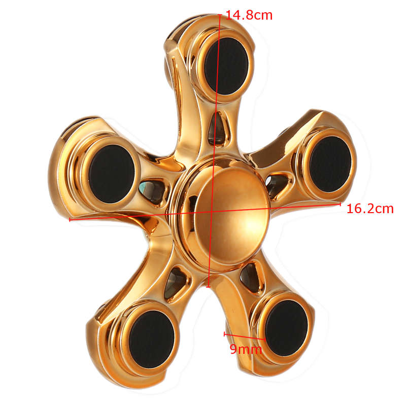 Aluminum Alloy Fidget Hand Spinner Gold Tri-Spinner Fidget