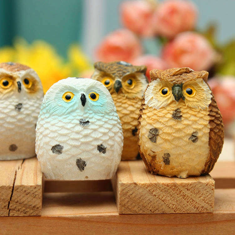 micro landscape owl decoration