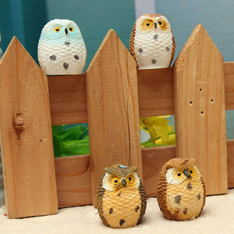 micro landscape owl decoration