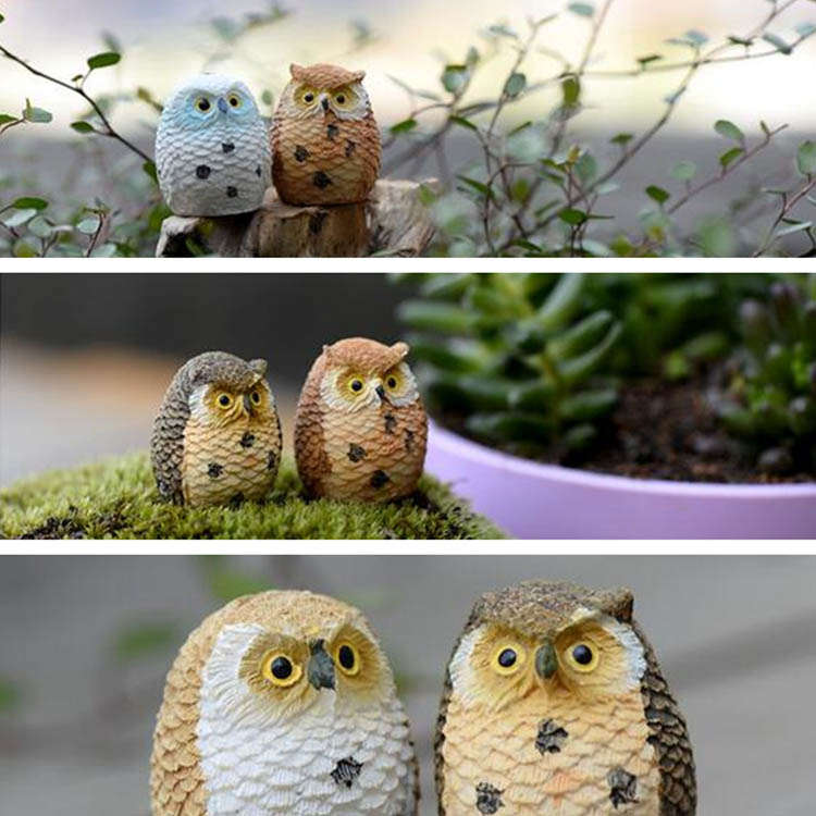 micro landscape owl decoration