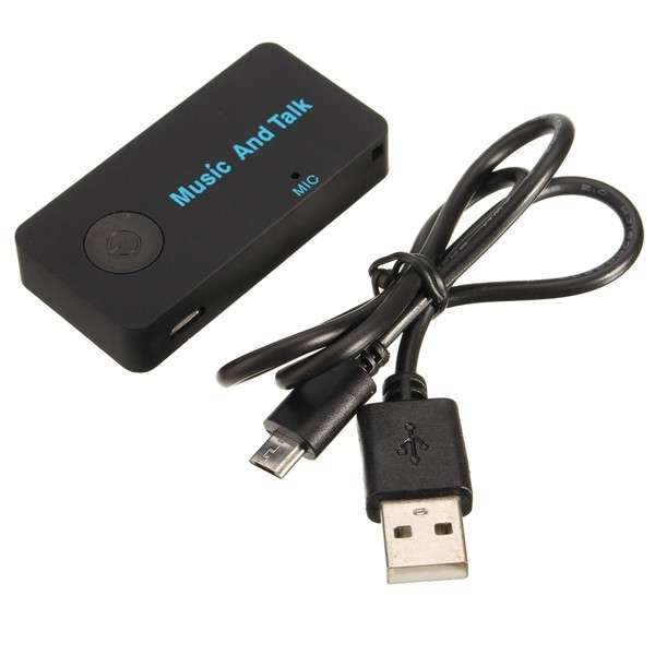 Wireless Bluetooth 3.5mm Fold Jack AUX Audio Stereo Music Receive Adapter Mic