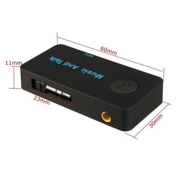 Wireless Bluetooth 3.5mm Fold Jack AUX Audio Stereo Music Receive Adapter Mic