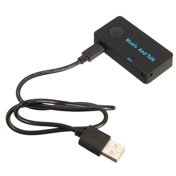 Wireless Bluetooth 3.5mm Fold Jack AUX Audio Stereo Music Receive Adapter Mic