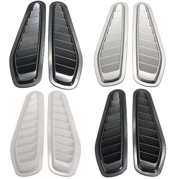 2Pcs Car Decorative Air Flow Intake Scoop Turbo Bonnet Vent Cover Hood Fender