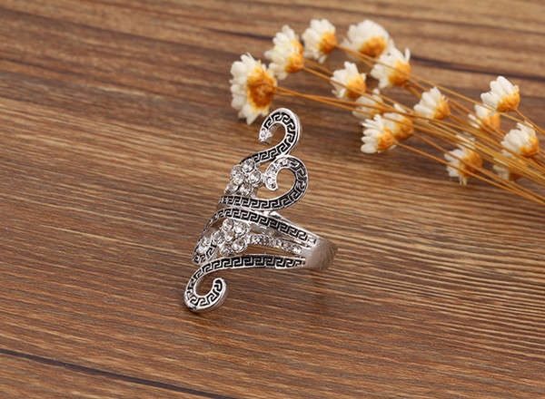 Hollow Finger Ring, Vintage Punk Rhinestone Ring