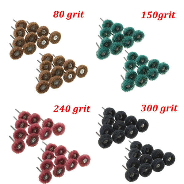 80pcs 80/150/240/300 Grit 25mm Abrasive Wheel Buffing Polishing Wheels for Dremel Rotary Tools