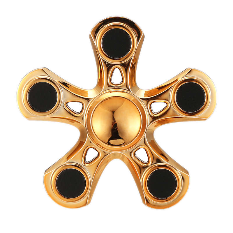 Aluminum Alloy Fidget Hand Spinner Gold Tri-Spinner Fidget