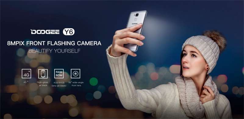 DOOGEE Y6 5.5 Inch Fingerprint 2GB RAM 16GB ROM MTK6750 Octa Core 4G Smartphone