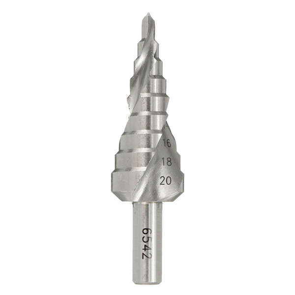 4-12/20/32mm HSS Hex Shank Spiral Groove Step Cone Drill