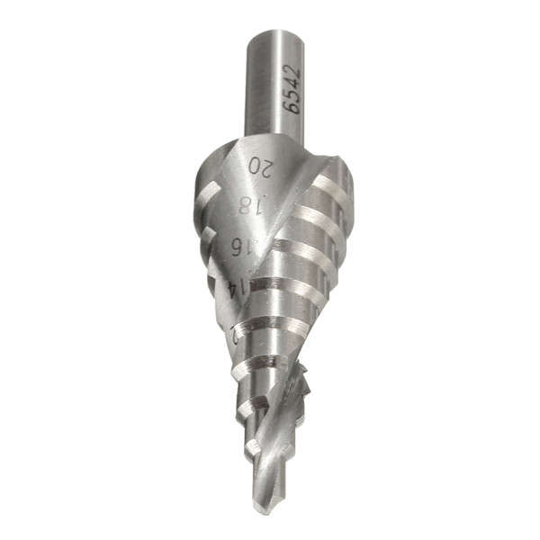 4-12/20/32mm HSS Hex Shank Spiral Groove Step Cone Drill