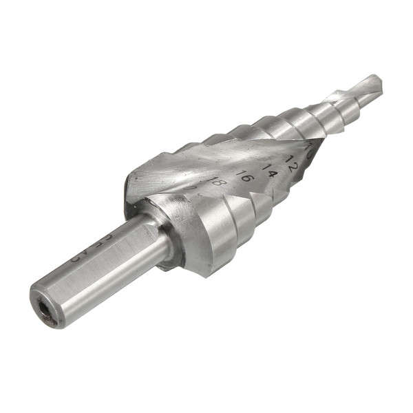 4-12/20/32mm HSS Hex Shank Spiral Groove Step Cone Drill