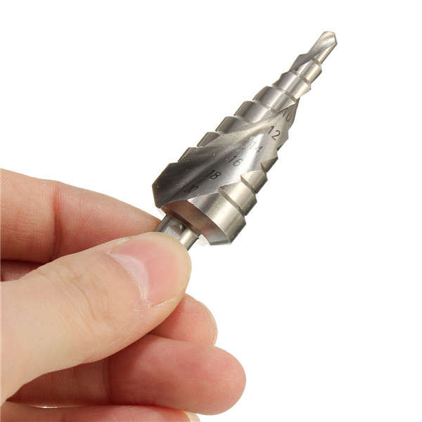 4-12/20/32mm HSS Hex Shank Spiral Groove Step Cone Drill