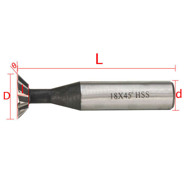 45 Degree 10-35mm HSS Dovetail Cutter