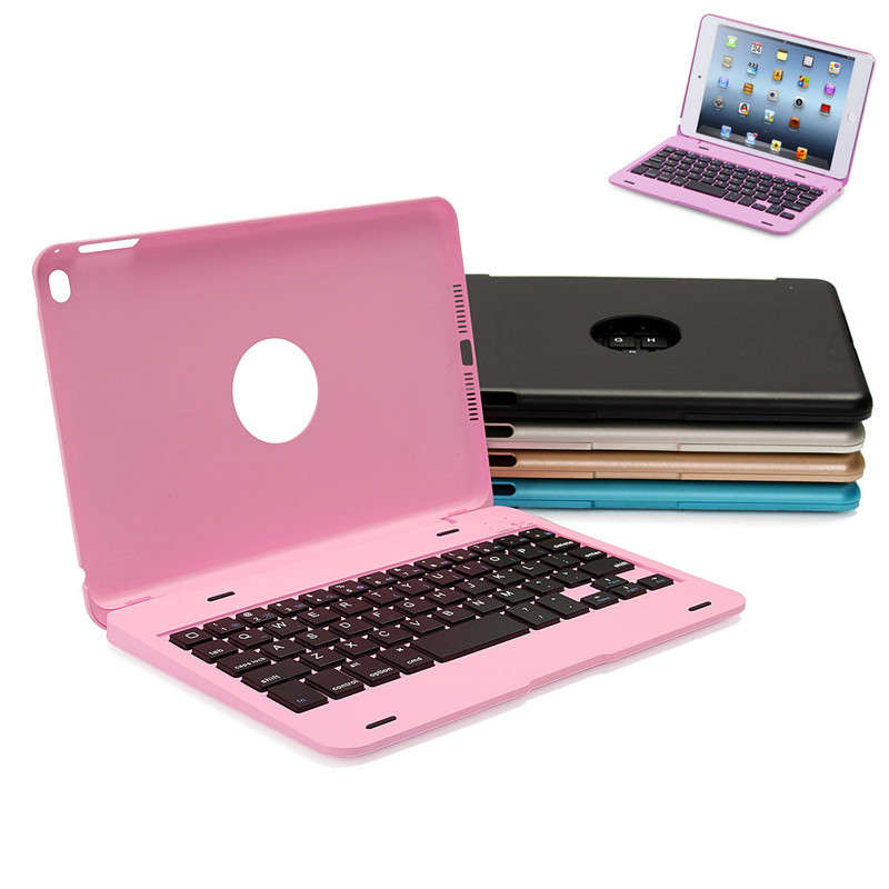 For Apple iPad Mini 4 Folio Rechargeable Wireless Bluetooth Keyboard Smart Case Cover