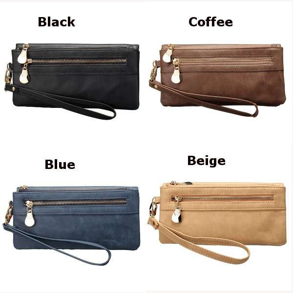Double Zipper Long Wallet