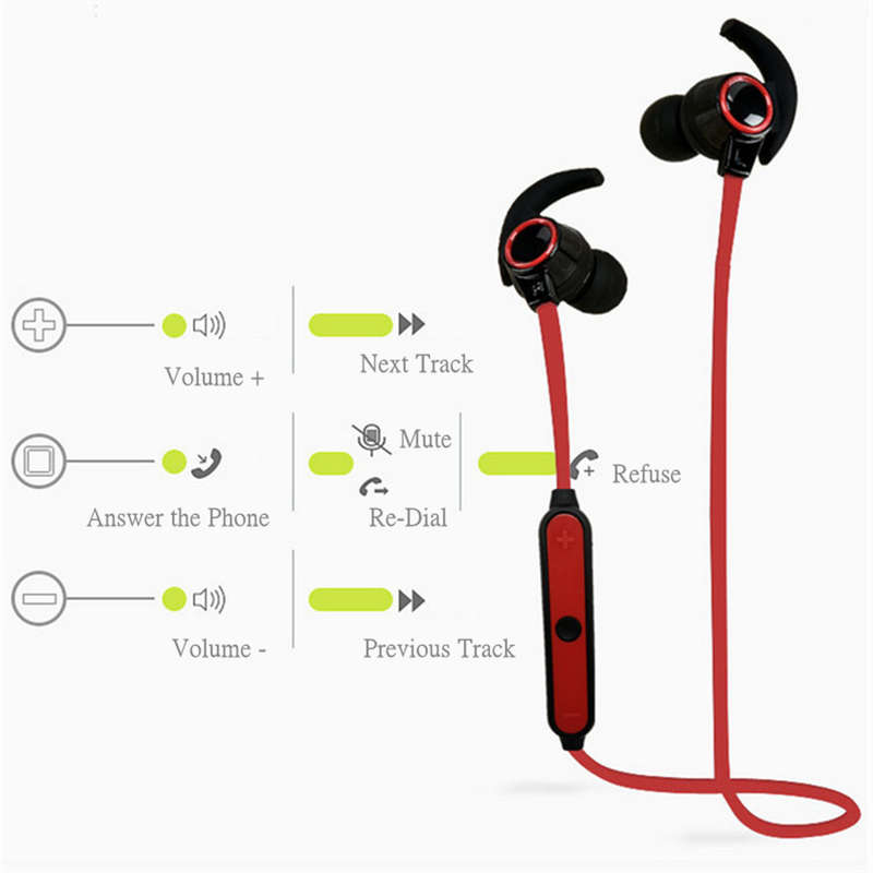 Sport Magnetic Adsorption Wireless Bluetooth 4.1 Headphone Earphone Headset Earbud