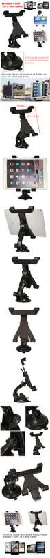 Car Holder Suction Cup Mount Universal Tablet Stand Holder For 7-10.1 inch iPad Air Samsung Tablets
