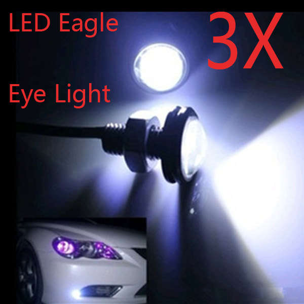 6x3W White LED Eagle Eye Daytime Running DRL Light Tail Backup Lamp