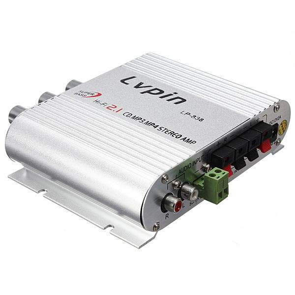 200W 12V Super Bass Mini Hi-Fi Stereo Amplifier Booster Radio MP3