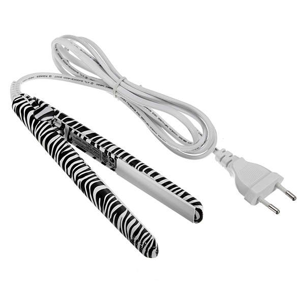 100-240V Mini Zebra Stripes Ceramic Hair Straightener Splint Flat Iron