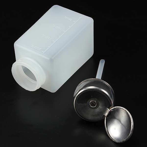 200ml Empty Nail Polish Remover Liquid  Alcohol Press Pump Dispenser Bottle