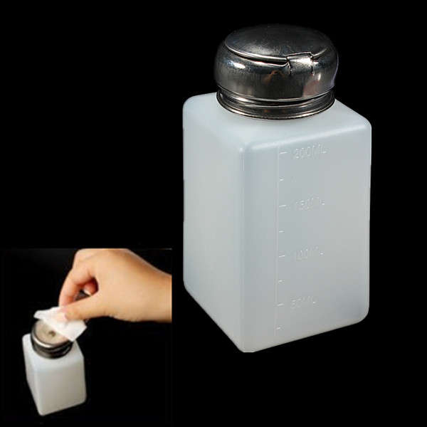 200ml Empty Nail Polish Remover Liquid Press Pump Dispenser Bottle