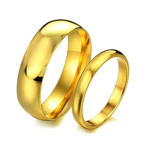 Valentines Stainless Steel Plain Couple Wedding Rings Engagement