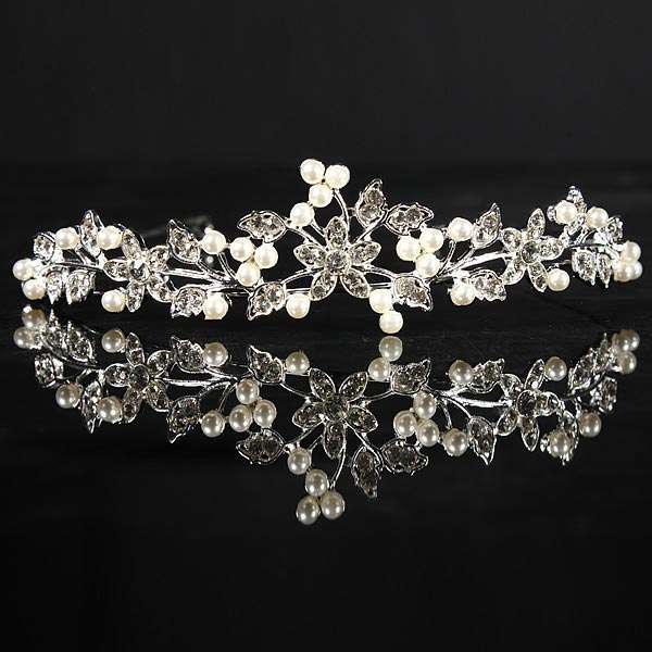 Metal Crystle Flower Wedding Bridal Tiara Alloy Prom Party Head Band 
