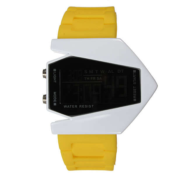 Fashion Sport LED Plane Digital Rubber Men Women Wrist Watch