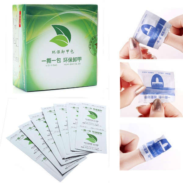 100Pcs UV Gel Nail Polish Foil Remover Wraps With Acetone