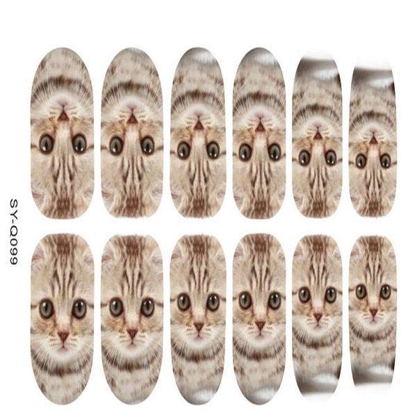 3D Nail Decals Leopard Tiger Cat Pattern Nail Art Animal Stickers