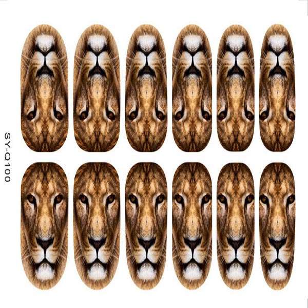3D Nail Decals Leopard Tiger Cat Pattern Nail Art Animal Stickers
