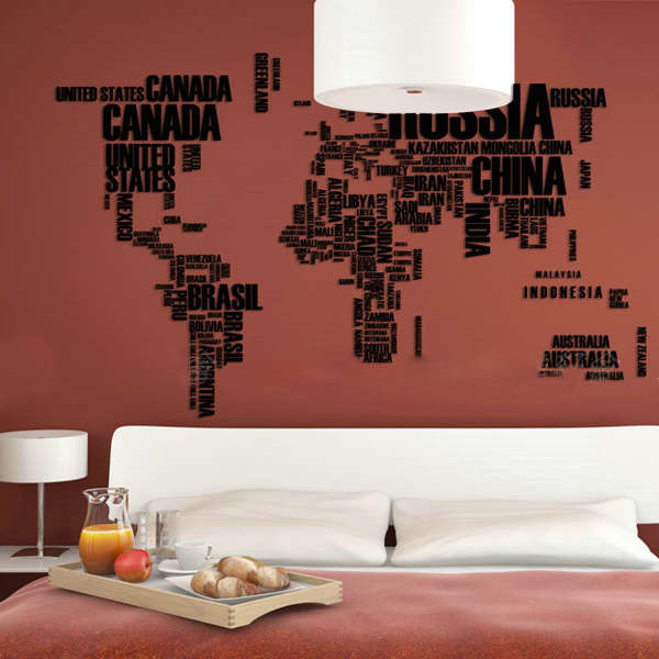 world map wall stickers