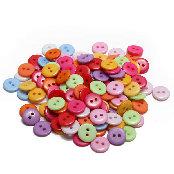 200pcs Round Resin Sewing Buttons Scrapbooking Knopf Bouton