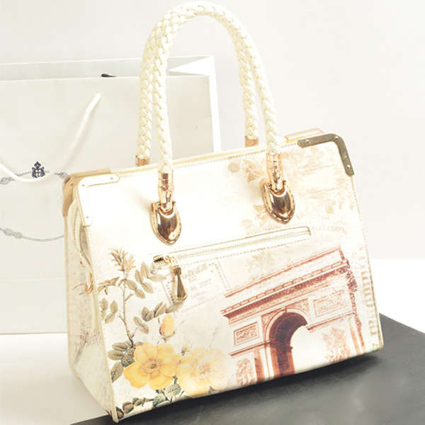 New Vintage Style Fashion Women Drawing Car Handbag Shoulder Bag