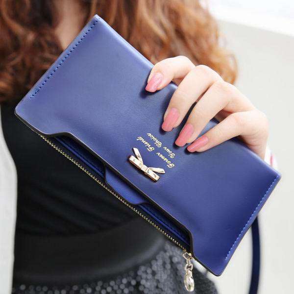 Women Cute Wallet Bowknot Purse Long Pattern Wallet Card Holder