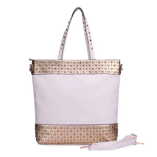 Fashion Women Simple Handbag Rivets Big Handbag Shoulder Bag
