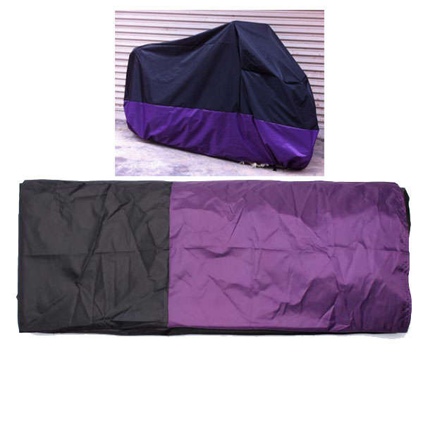 Motorcycle Cover Retail Waterproof UV Protection Black+ Purple