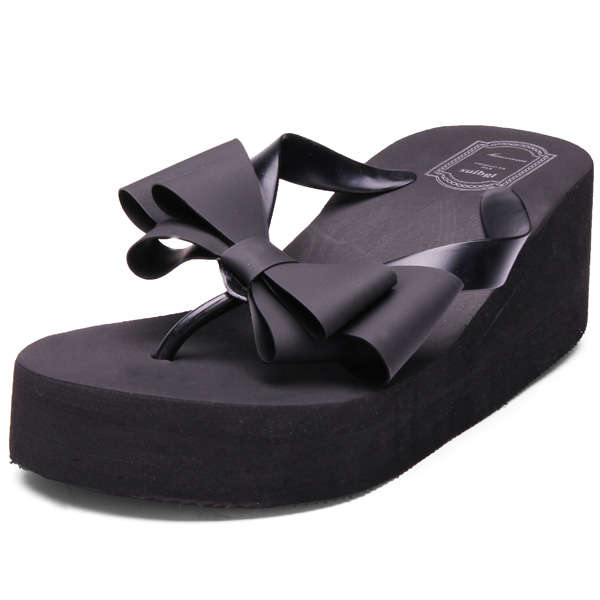 Thick Bottom Bowknot Flip-Flops